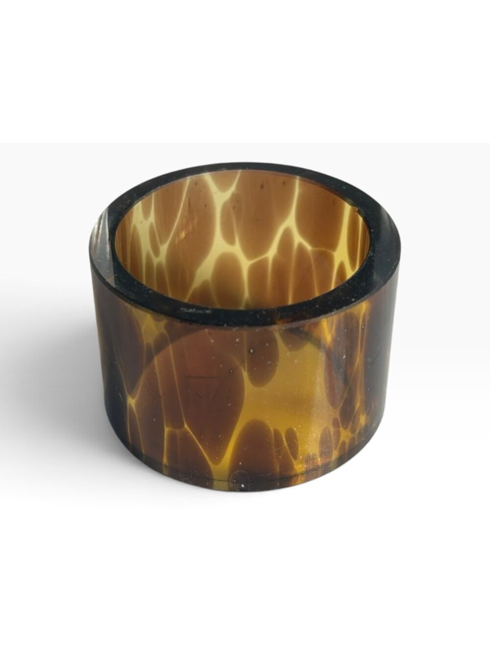 Vintage Tortoiseshell Glass Napkin Rings Set of 6 Faux Tortoise Shell Table Deco - Picture 9 of 16